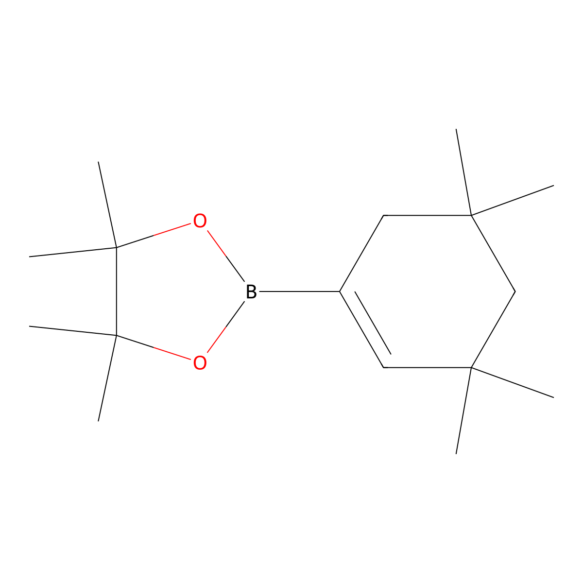 4,4,5,5-Tetramethyl-2-(3,3,5,5-tetramethylcyclohex-1-en-1-yl)-1,3,2-dioxaborolane molecular structure, CAS 859217-85-9