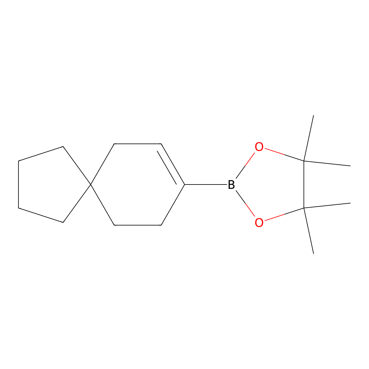 4,4,5,5-Tetramethyl-2-(spiro[4.5]dec-7-EN-8-YL)-1,3,2-dioxaborolane molecular structure, CAS 859219-41-3
