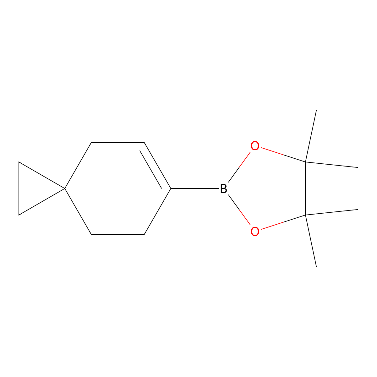 4,4,5,5-Tetramethyl-2-(spiro[2.5]oct-5-en-6-yl)-1,3,2-dioxaborolane molecular structure, CAS 859219-46-8