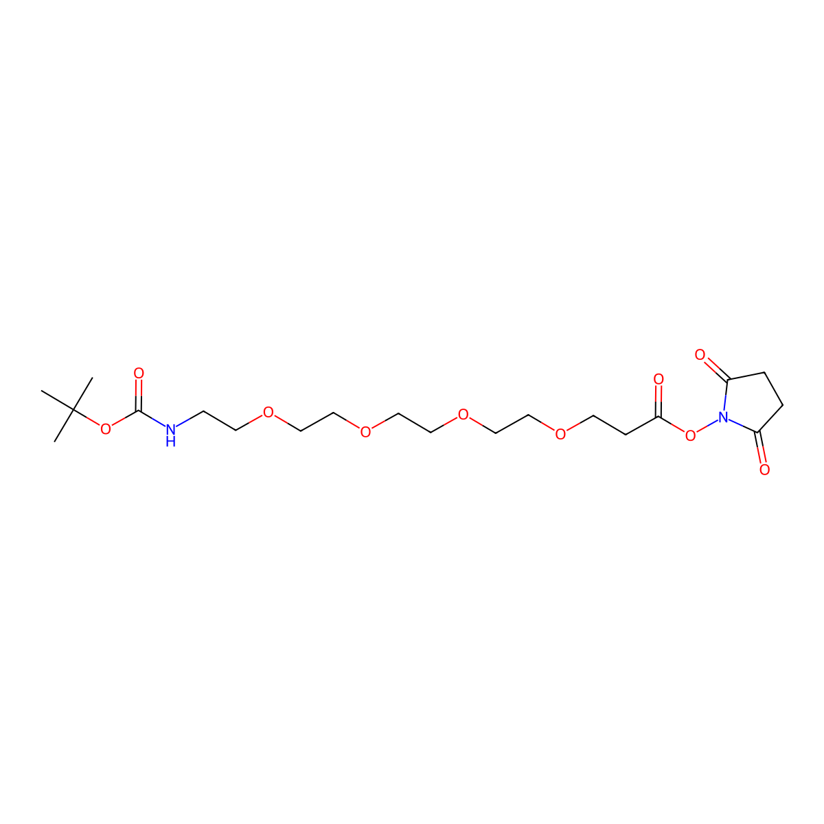t-Boc-N-amido-PEG4-NHS ester molecular structure, CAS 859230-20-9