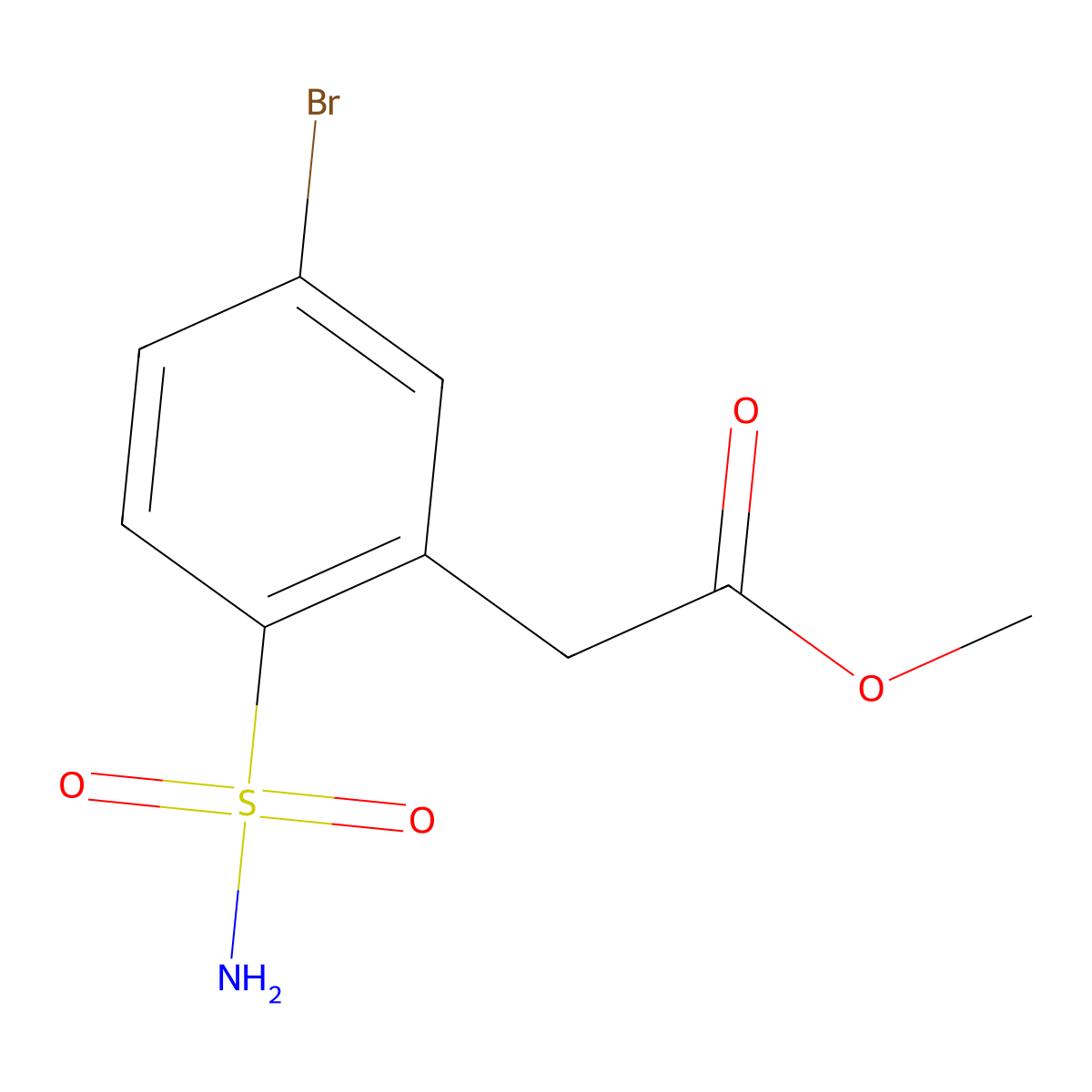 4-Bromo-2-(methoxycarbonylmethyl)benzenesulfonamide molecular structure, CAS 859232-71-6