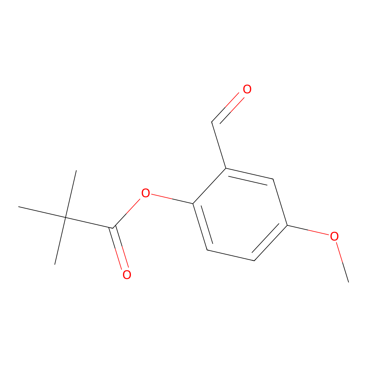 Propanoic acid, 2,2-dimethyl-, 2-formyl-4-methoxyphenyl ester molecular structure, CAS 859235-62-4