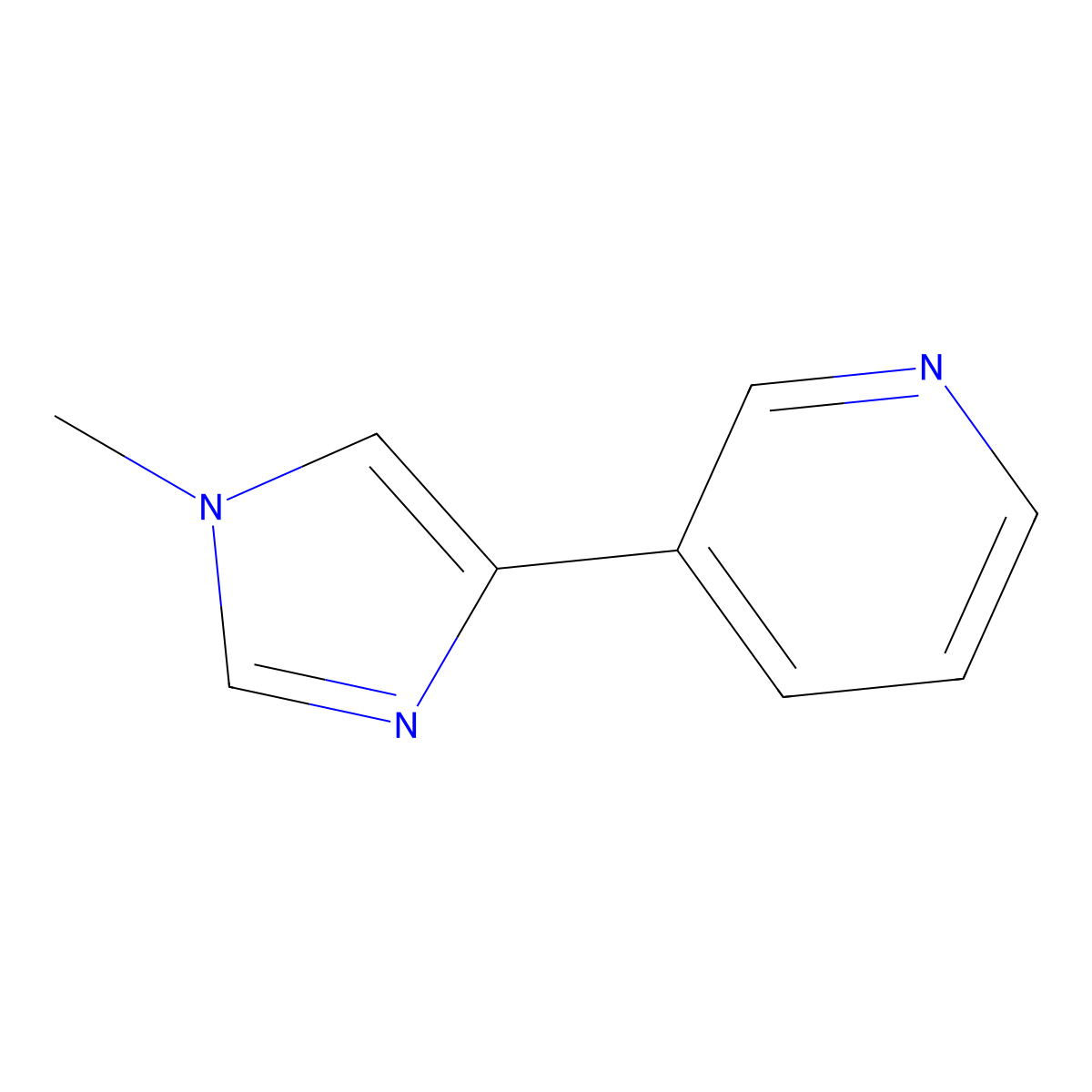 Pyridine, 3-(1-methyl-1H-imidazol-4-yl)- molecular structure, CAS 859238-88-3