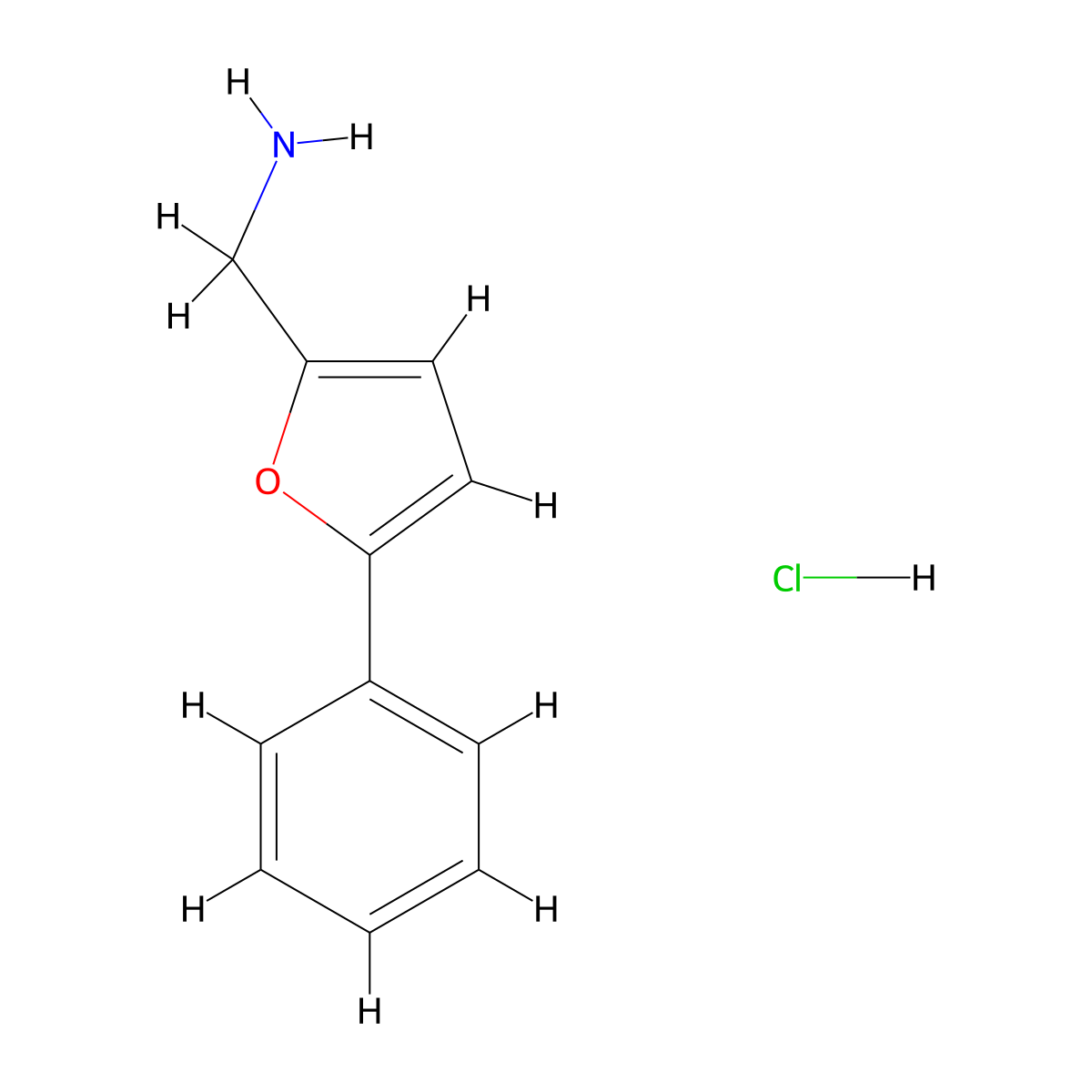 (5-Phenylfuran-2-yl)methanamine hydrochloride molecular structure, CAS 859239-22-8