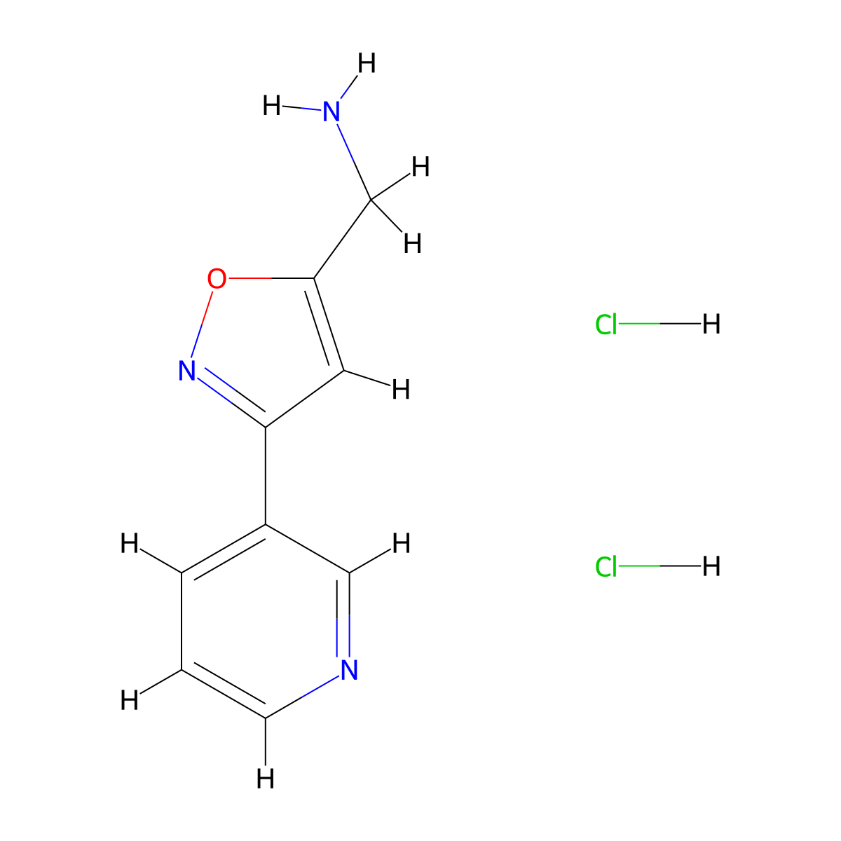{[3-(3-Pyridinyl)-5-isoxazolyl]methyl}amine dihydrochloride molecular structure, CAS 859239-27-3