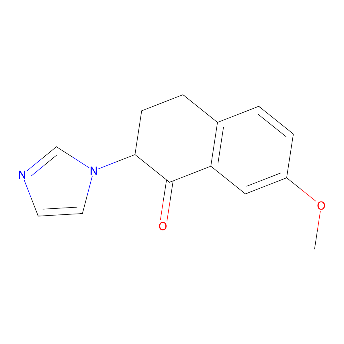 2-imidazol-1-yl-7-methoxy-3,4-dihydro-2H-naphthalen-1-one molecular structure, CAS 85928-58-1