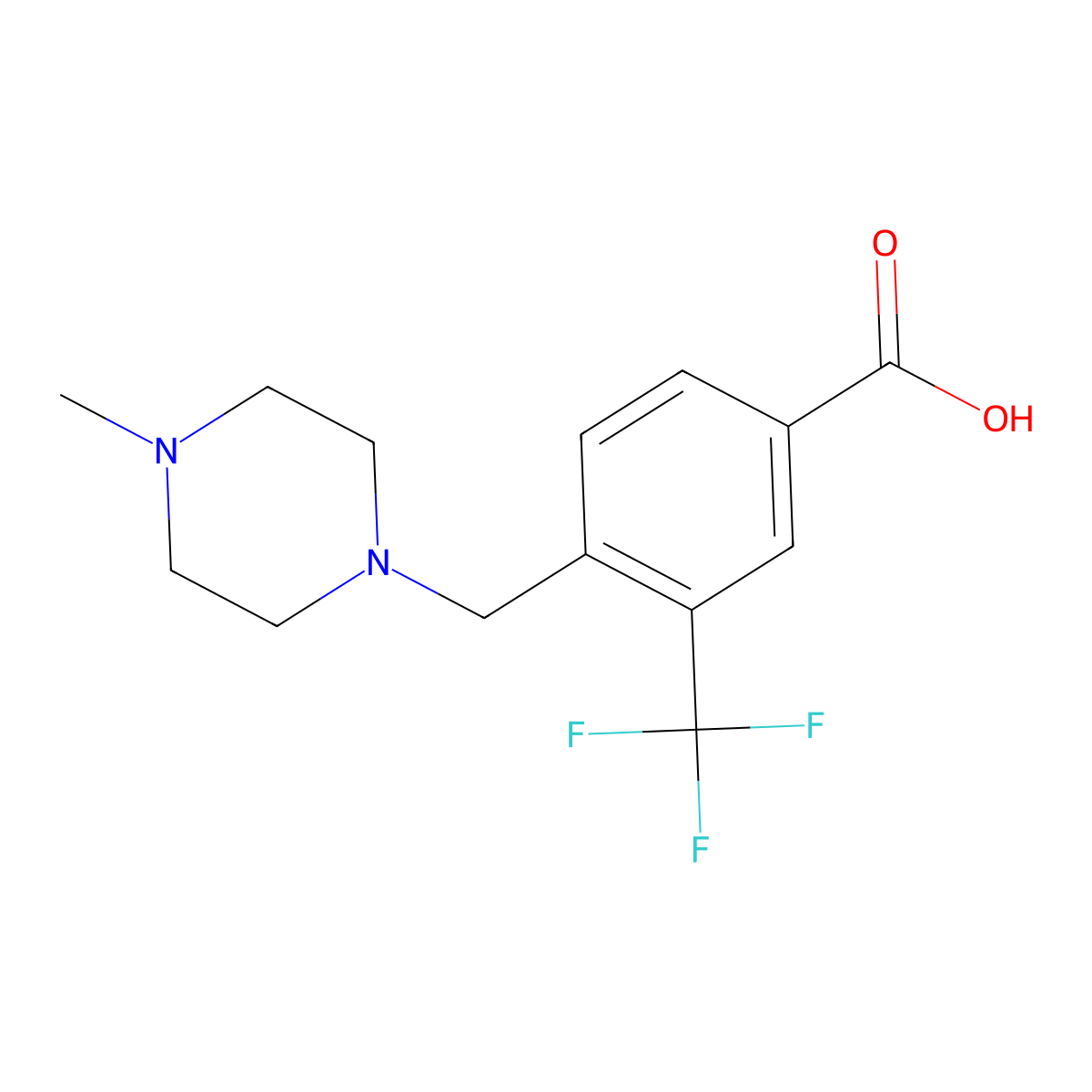 4-((4-Methylpiperazin-1-yl)methyl)-3-(trifluoromethyl)benzoic acid molecular structure, CAS 859282-11-4