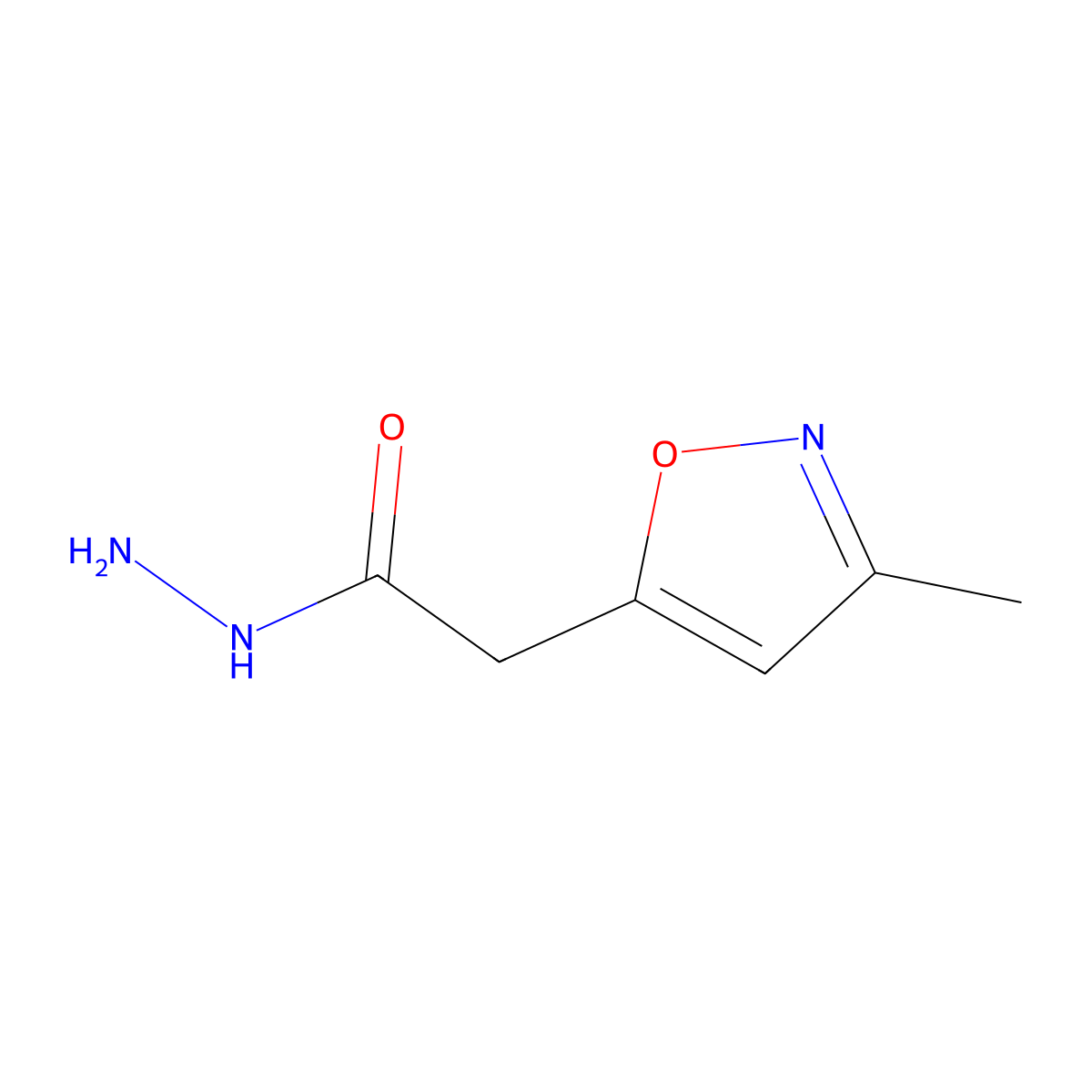 5-Isoxazoleacetic acid, 3-methyl-, hydrazide molecular structure, CAS 859285-24-8
