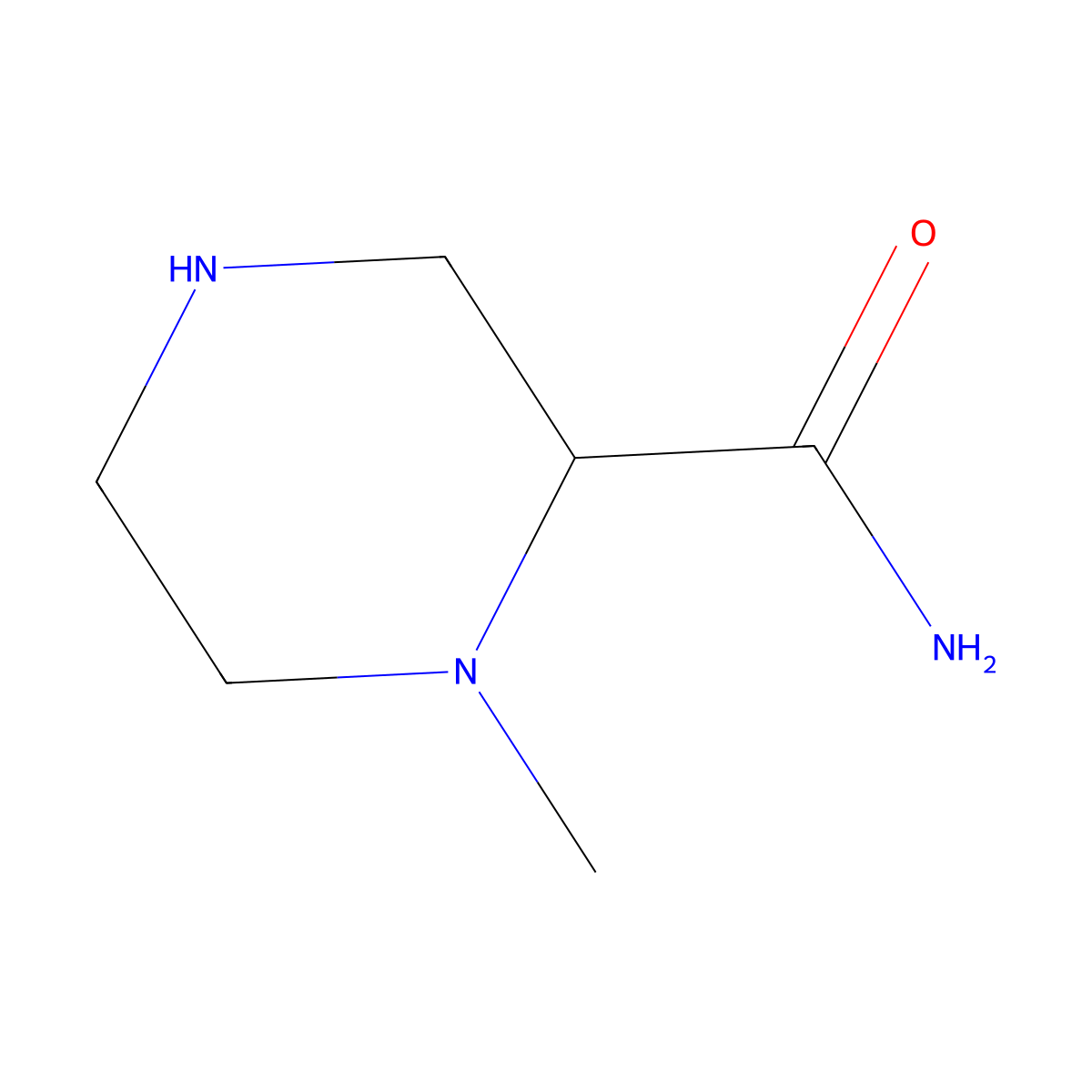 1-methyl-2-Piperazinecarboxamide molecular structure, CAS 859286-94-5