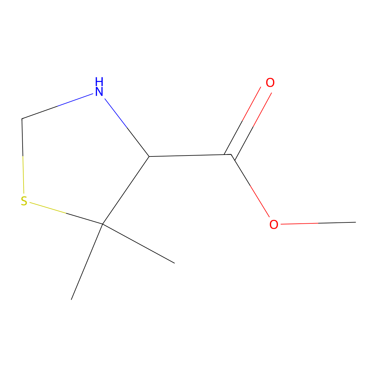 Methyl 5,5-dimethyl-1,3-thiazolidine-4-carboxylate molecular structure, CAS 85929-61-9