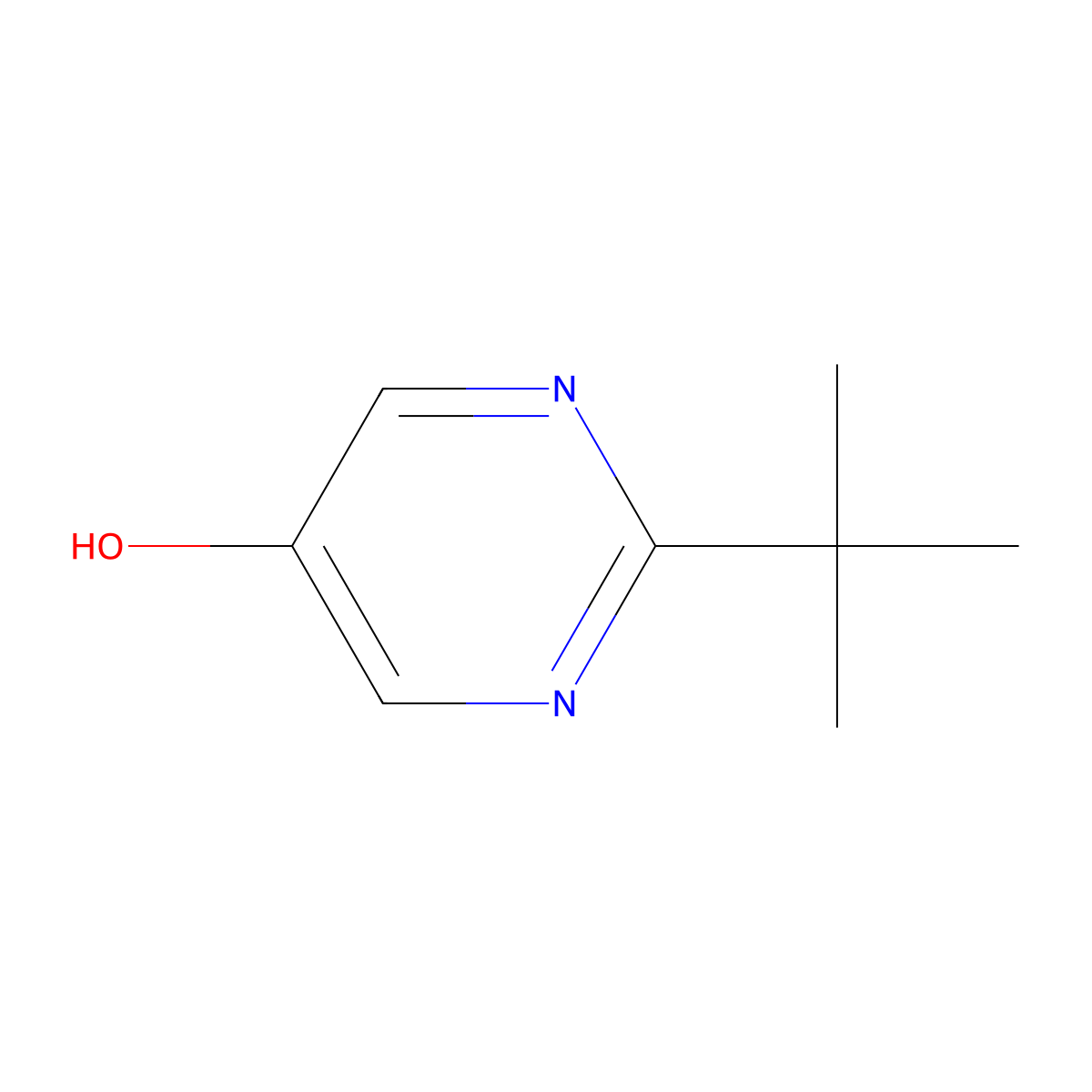 5-Pyrimidinol, 2-(1,1-dimethylethyl)- molecular structure, CAS 85929-96-0