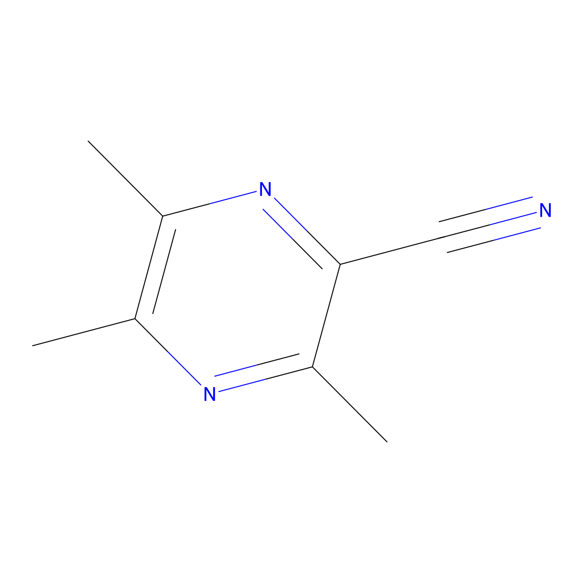 Trimethylpyrazine-2-carbonitrile molecular structure, CAS 859297-12-4