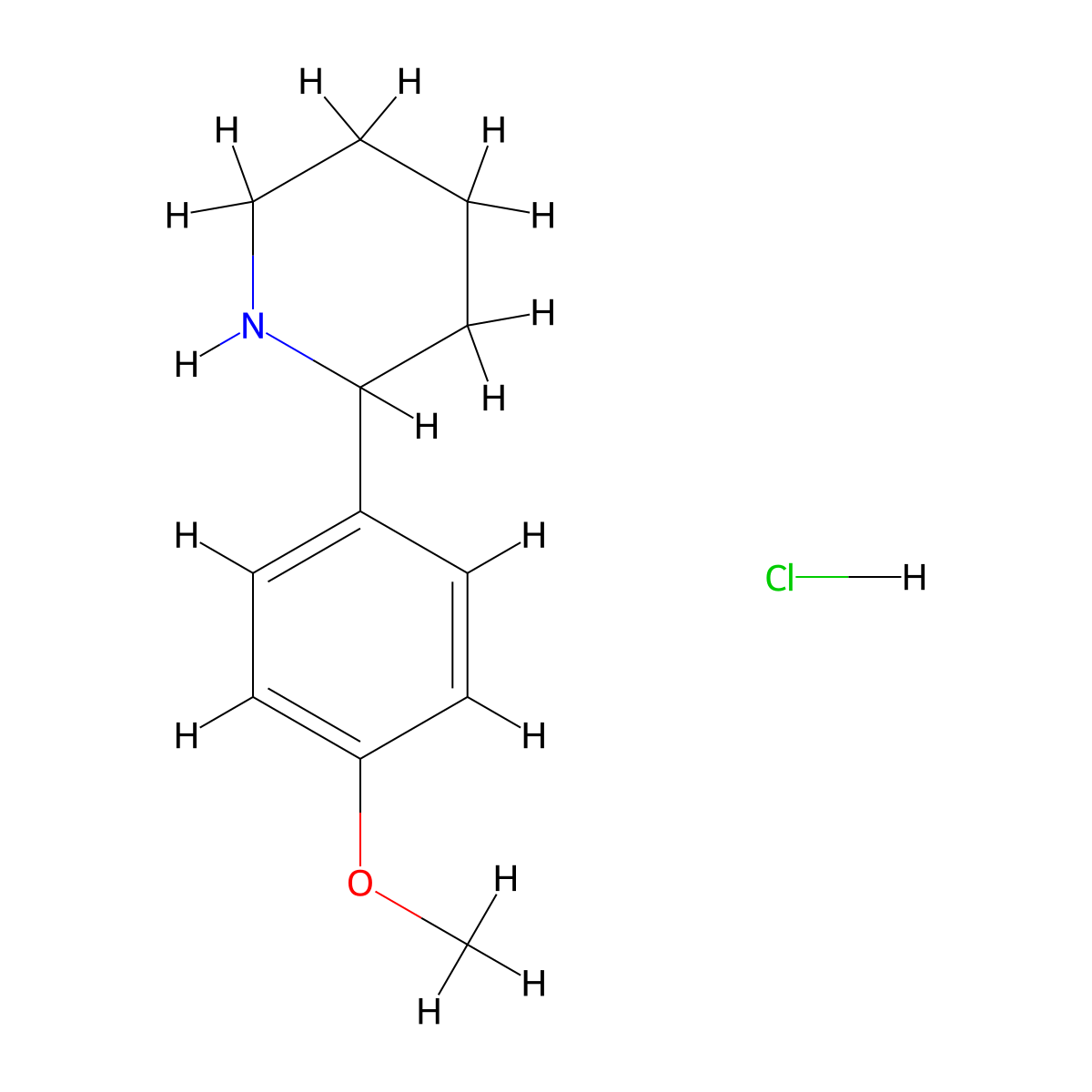 2-(4-Methoxyphenyl)piperidine hydrochloride molecular structure, CAS 859297-83-9