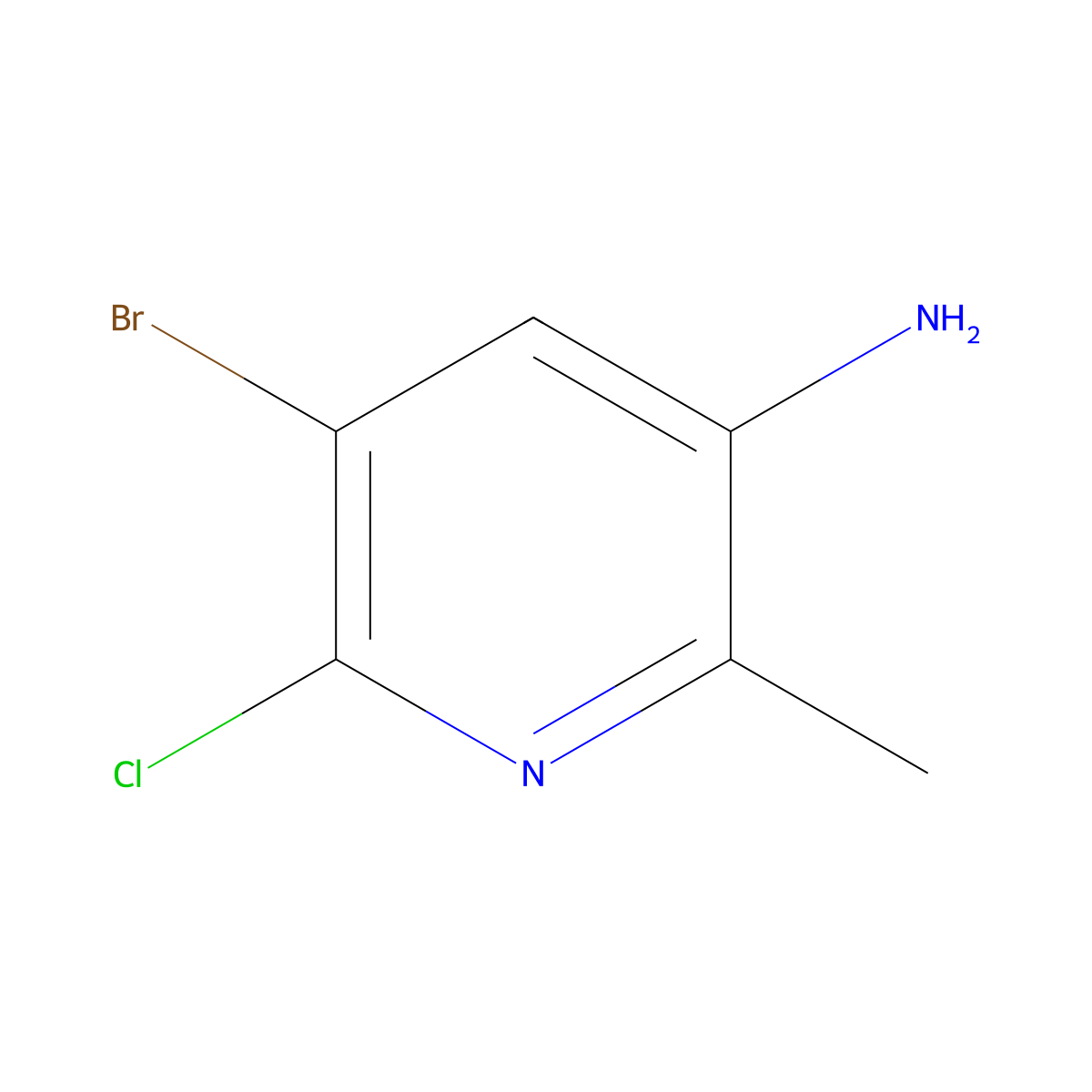 5-Bromo-6-chloro-2-methylpyridin-3-amine molecular structure, CAS 859299-11-9