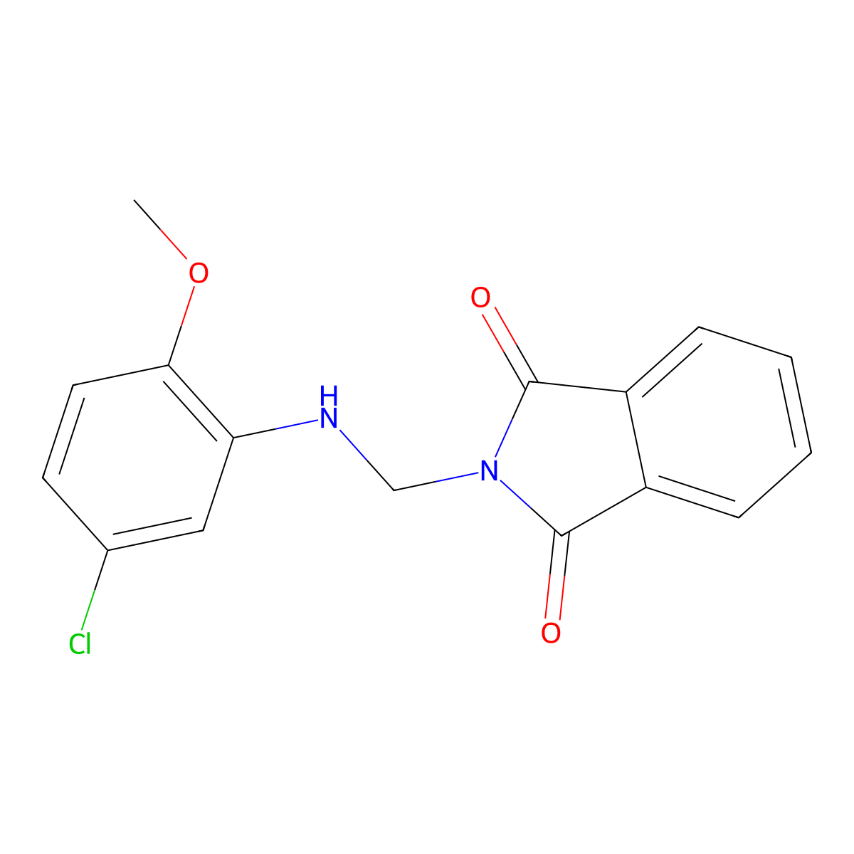 2-(((5-Chloro-2-methoxyphenyl)amino)methyl)isoindoline-1,3-dione molecular structure, CAS 859299-43-7
