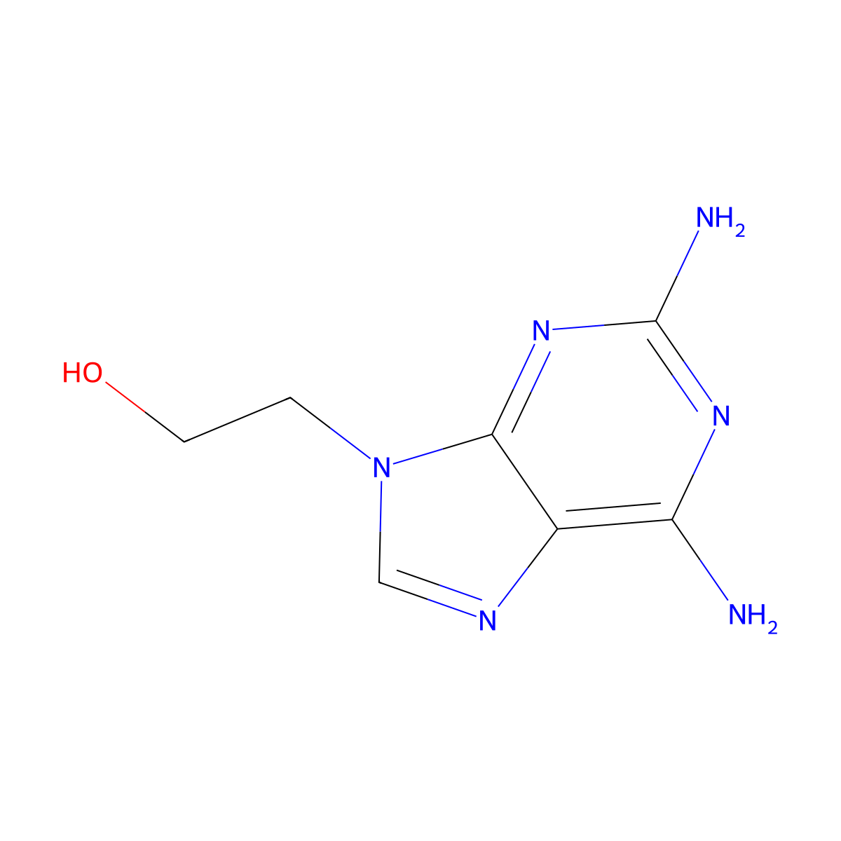 2-(2-amino-6-imino-6,9-dihydro-3H-purin-9-yl)ethan-1-ol molecular structure, CAS 859300-80-4