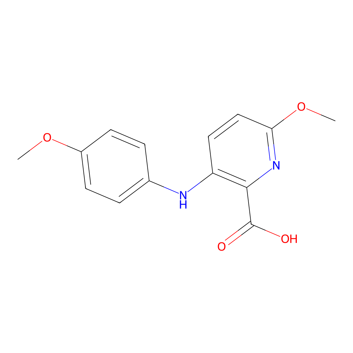 6-Methoxy-3-((4-methoxyphenyl)amino)picolinic acid molecular structure, CAS 859302-39-9