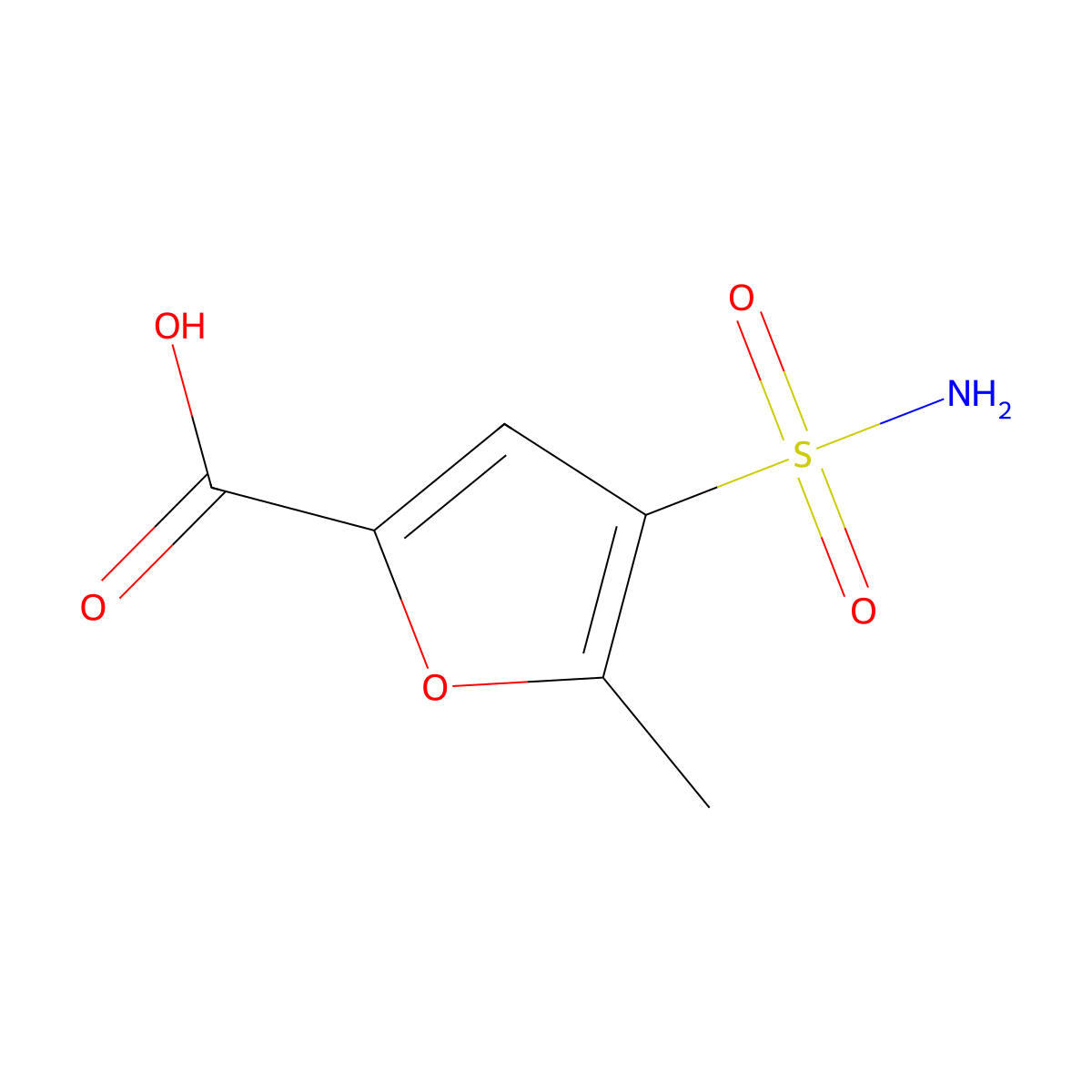 5-Methyl-4-sulfamoylfuran-2-carboxylic acid molecular structure, CAS 859303-91-6