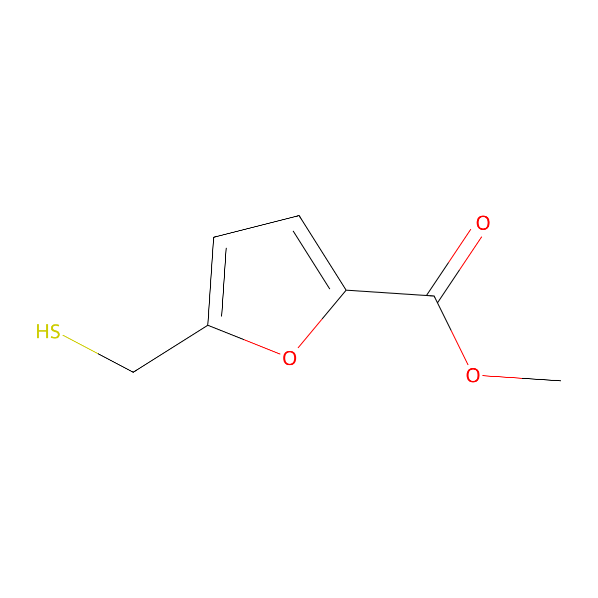 2-Furancarboxylic acid, 5-(mercaptomethyl)-, methyl ester molecular structure, CAS 859303-93-8
