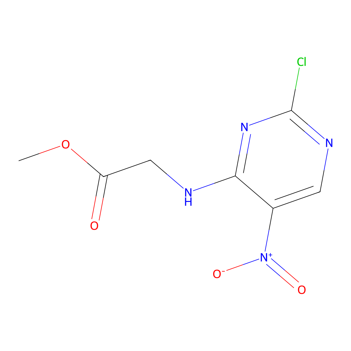Methyl 2-((2-chloro-5-nitropyrimidin-4-yl)amino)acetate molecular structure, CAS 859307-58-7