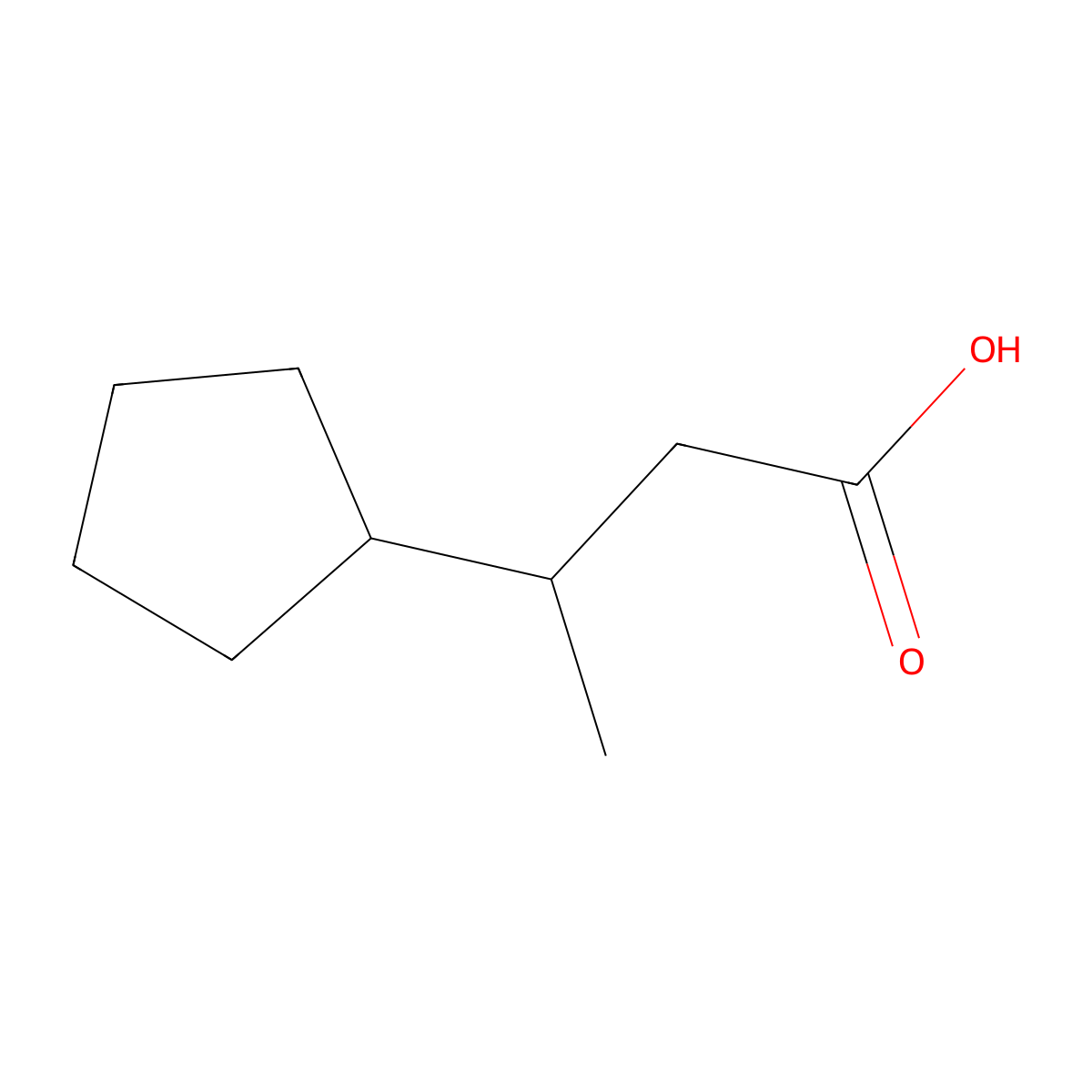 3-Cyclopentylbutanoic acid molecular structure, CAS 859317-71-8