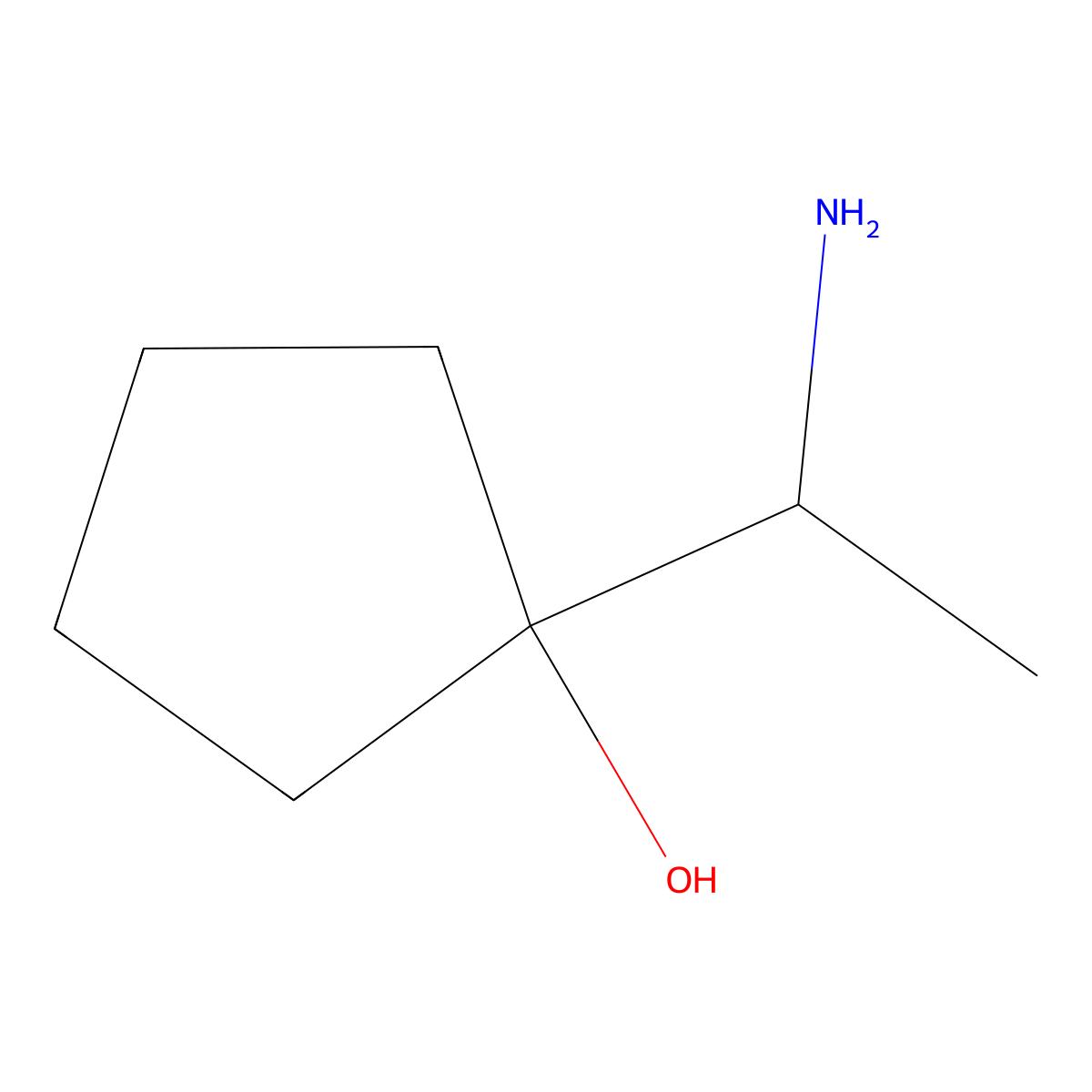 1-(1-Aminoethyl)cyclopentan-1-ol molecular structure, CAS 859318-31-3