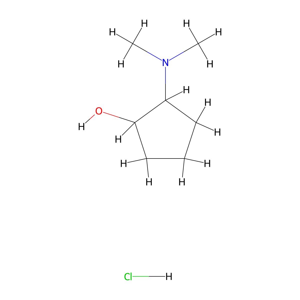 2-(Dimethylamino)cyclopentanol hydrochloride molecular structure, CAS 859318-96-0