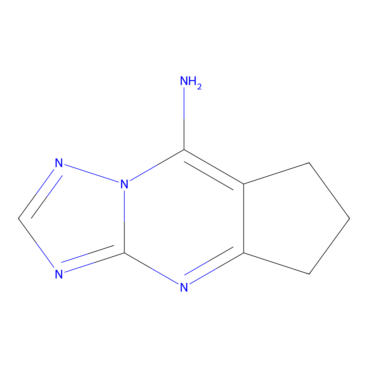 6,7-dihydro-5H-cyclopenta[d][1,2,4]triazolo[1,5-a]pyrimidin-8-amine molecular structure, CAS 859320-59-5
