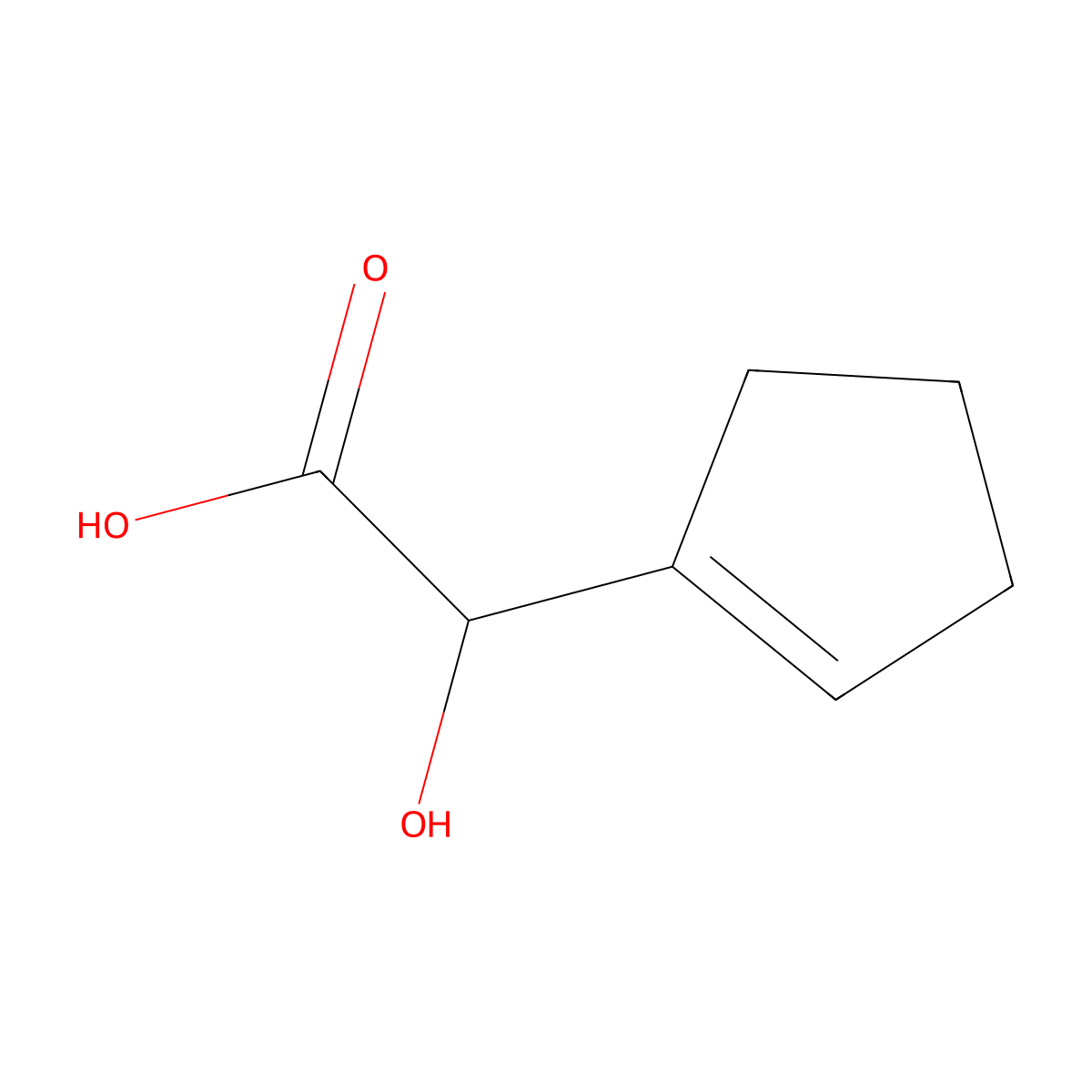 2-(Cyclopent-1-en-1-yl)-2-hydroxyacetic acid molecular structure, CAS 859321-26-9