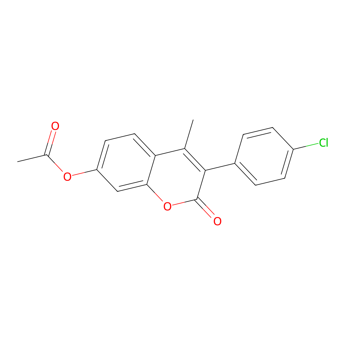 3-(4-chlorophenyl)-4-methyl-2-oxo-2H-chromen-7-yl acetate molecular structure, CAS 859324-11-1