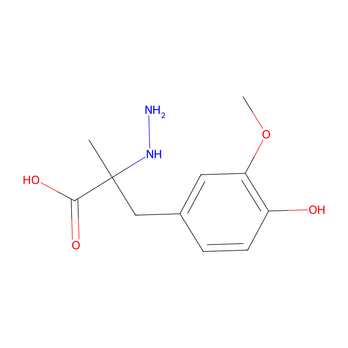 2-Hydrazinyl-3-(4-hydroxy-3-methoxyphenyl)-2-methylpropanoic acid molecular structure, CAS 85933-19-3