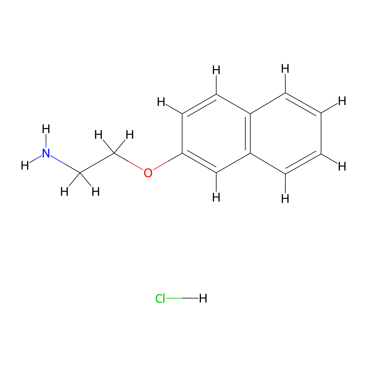 2-(2-Aminoethoxy)naphthalene hydrochloride molecular structure, CAS 859338-95-7