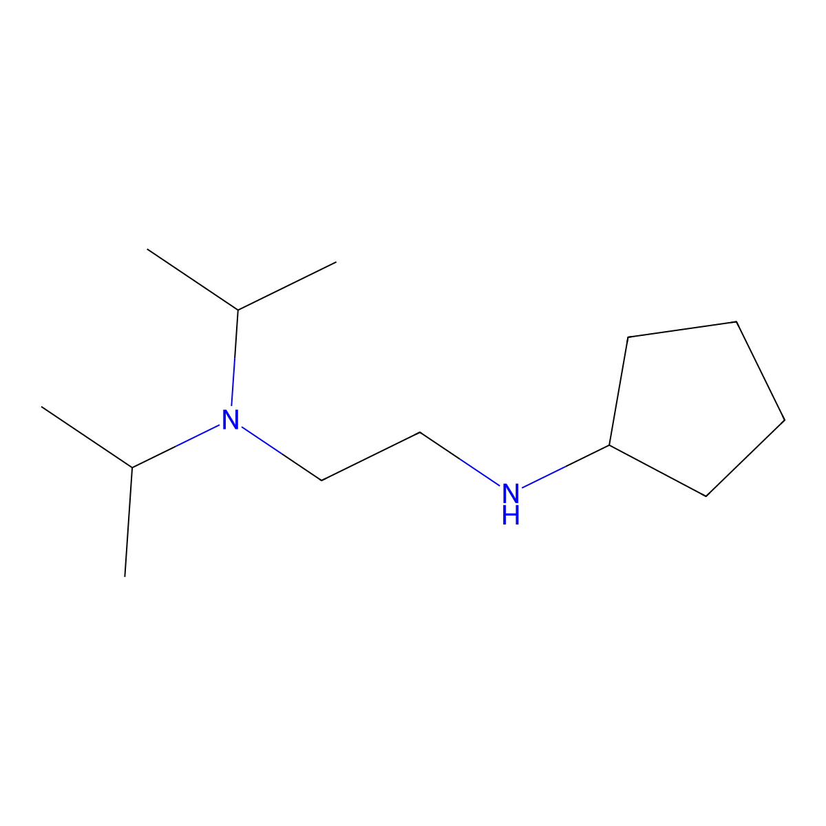 N-{2-[bis(propan-2-yl)amino]ethyl}cyclopentanamine molecular structure, CAS 859340-59-3