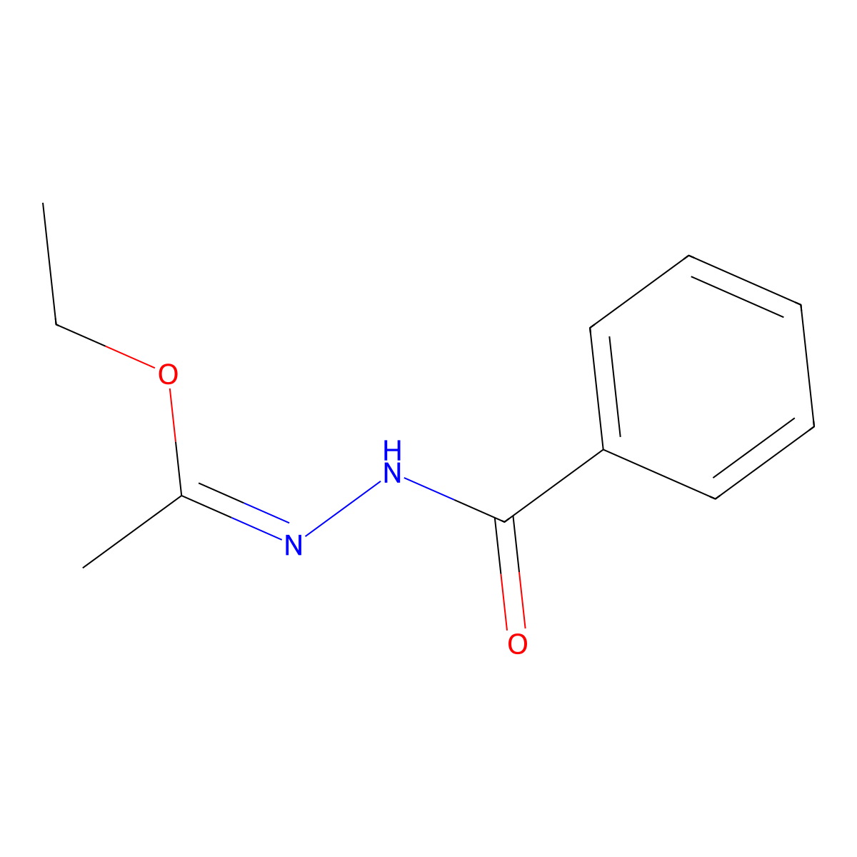 ethyl N-benzoylethanehydrazonate molecular structure, CAS 85936-50-1