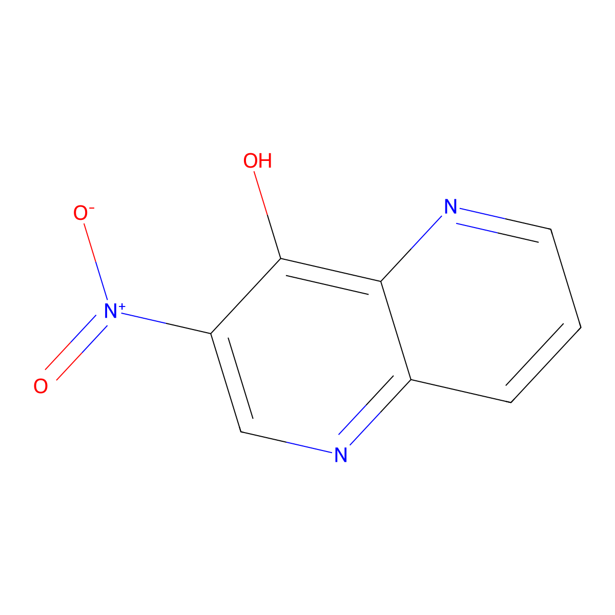 4-Hydroxy-3-nitro-1,5-naphthyridine molecular structure, CAS 85938-78-9