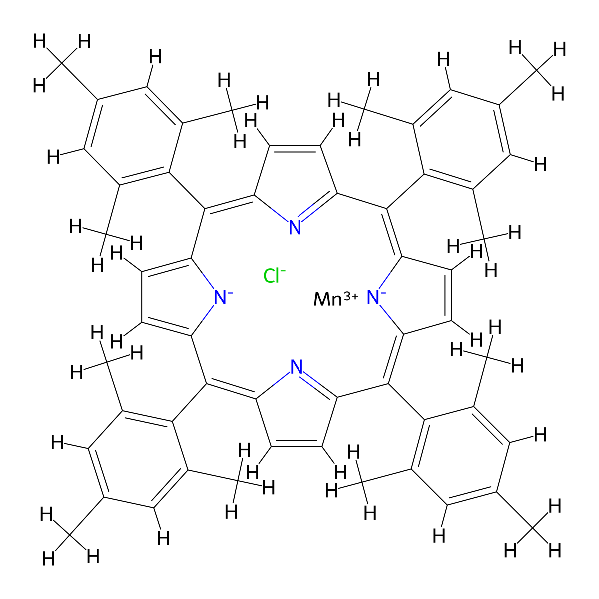 Manganese(III) meso-tetra(2,4,6-trimethylphenyl)porphine molecular structure, CAS 85939-49-7