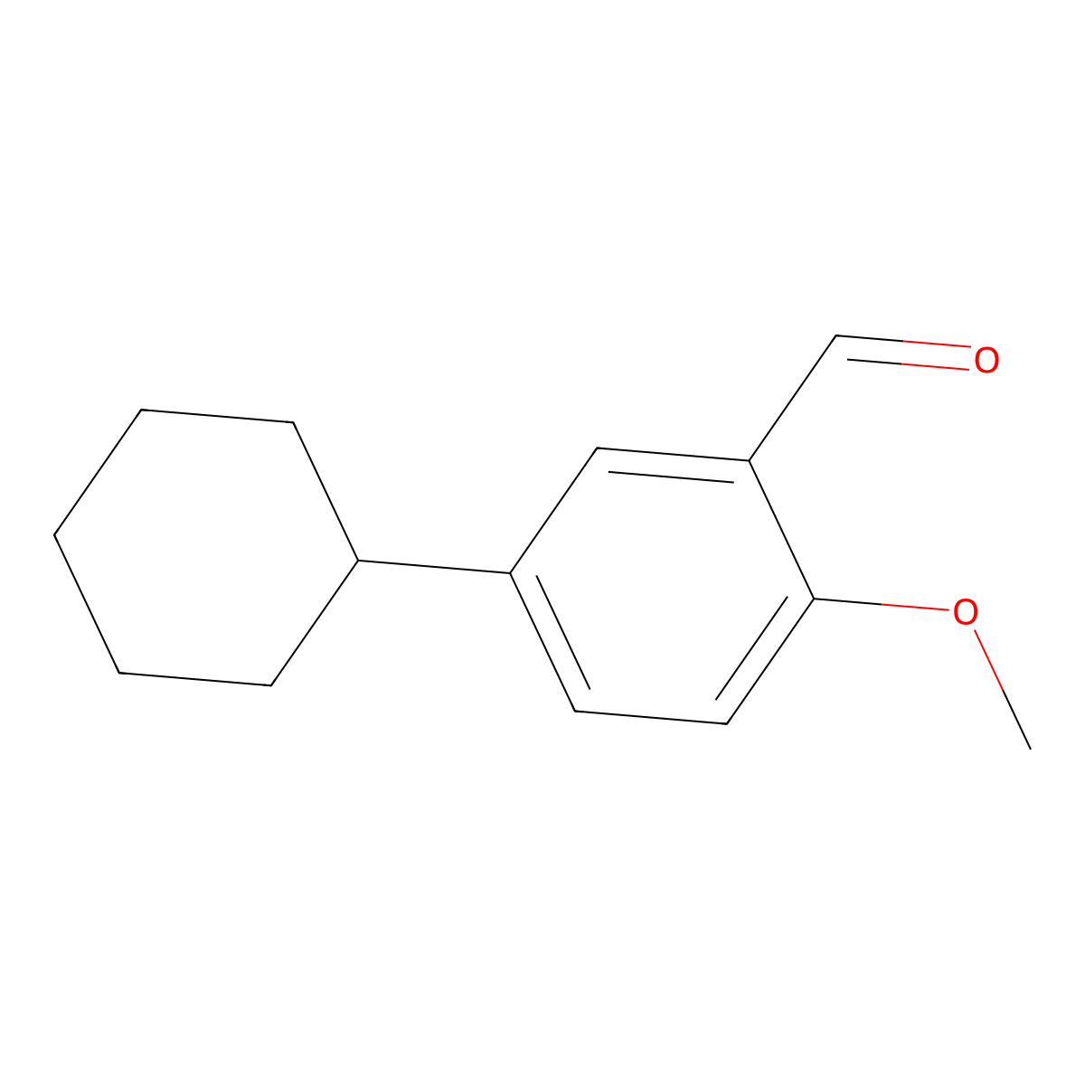 5-Cyclohexyl-2-methoxybenzaldehyde molecular structure, CAS 85943-29-9
