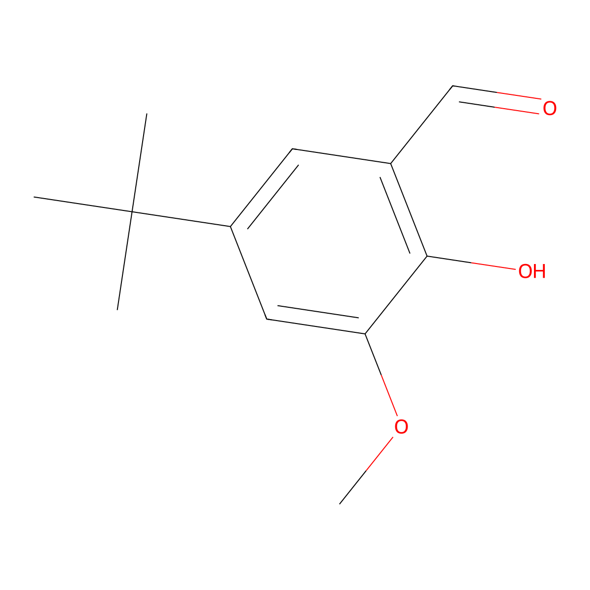 5-Tert-butyl-2-hydroxy-3-methoxybenzaldehyde molecular structure, CAS 85943-68-6