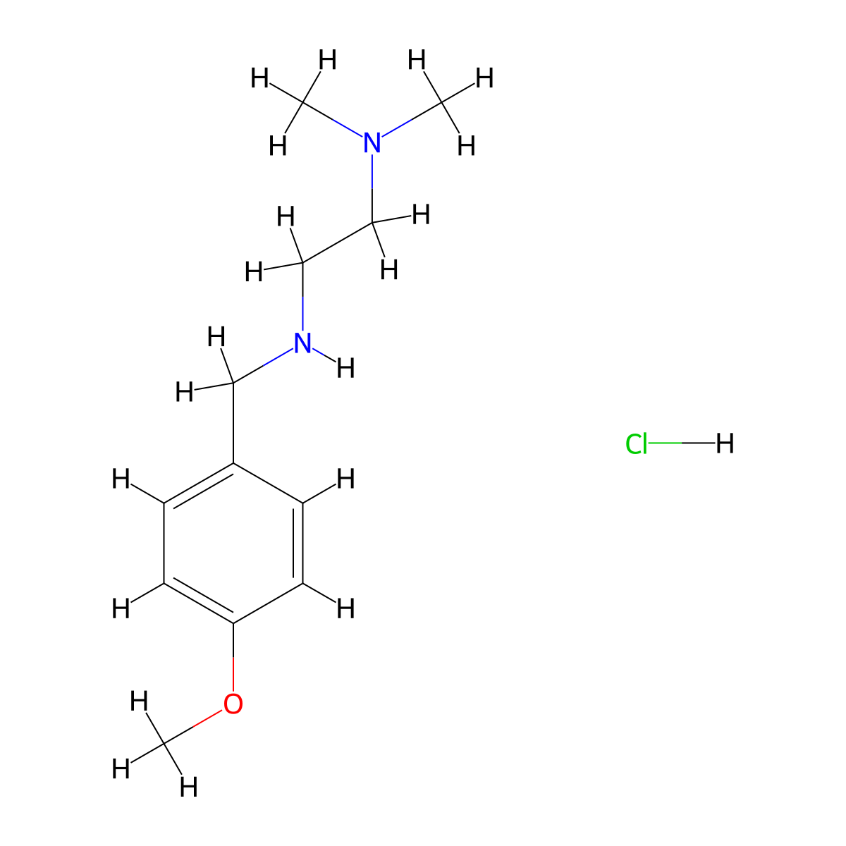 [2-(Dimethylamino)ethyl][(4-methoxyphenyl)methyl]amine hydrochloride molecular structure, CAS 859438-58-7