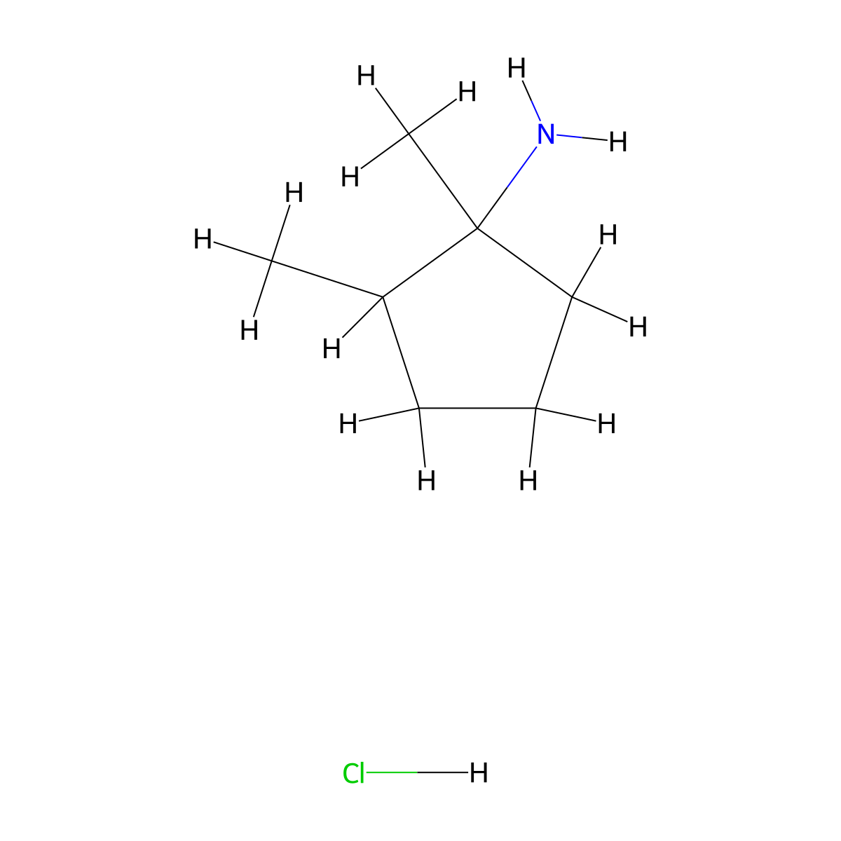 1,2-Dimethylcyclopentan-1-amine hydrochloride molecular structure, CAS 859448-07-0