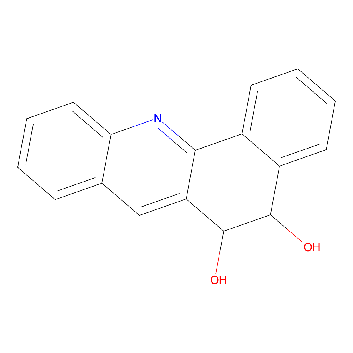trans-5,6-Dihydrobenz(c)acridine-5,6-diol molecular structure, CAS 85945-24-0