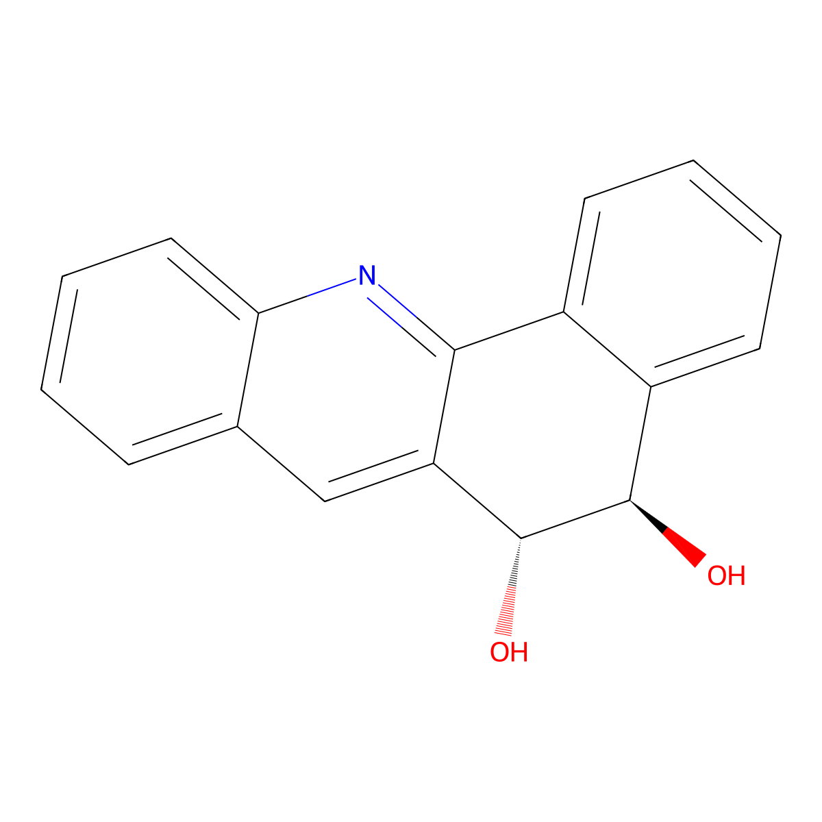 trans-5,6-Dihydrobenz(c)acridine-5,6-diol molecular structure, CAS 85945-24-0