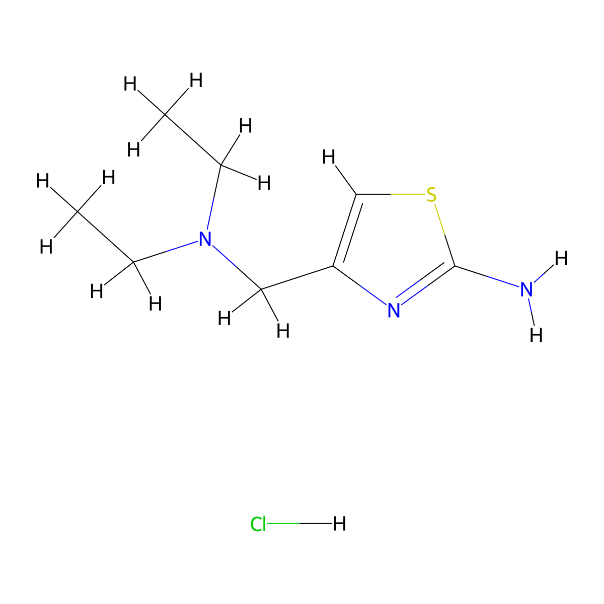 4-[(Diethylamino)methyl]-1,3-thiazol-2-amine hydrochloride molecular structure, CAS 859463-45-9