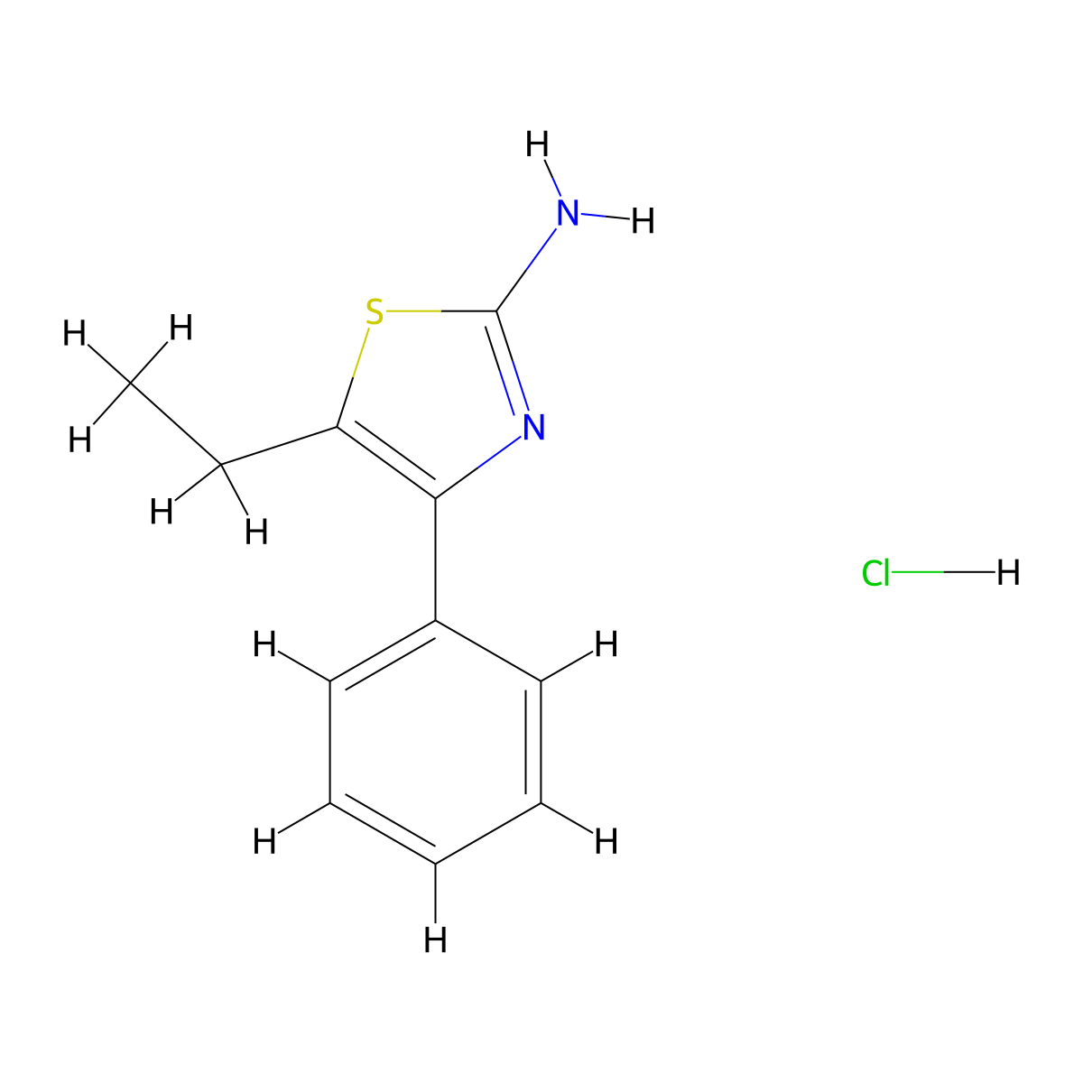 5-Ethyl-4-phenyl-1,3-thiazol-2-amine hydrochloride molecular structure, CAS 859469-67-3