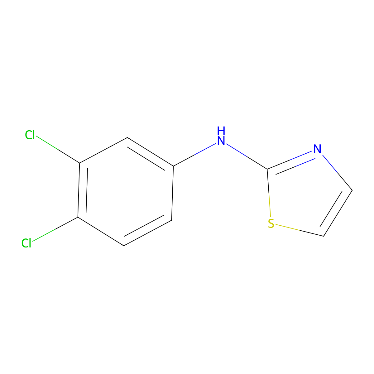 N-(3,4-dichlorophenyl)-1,3-thiazol-2-amine molecular structure, CAS 859473-05-5