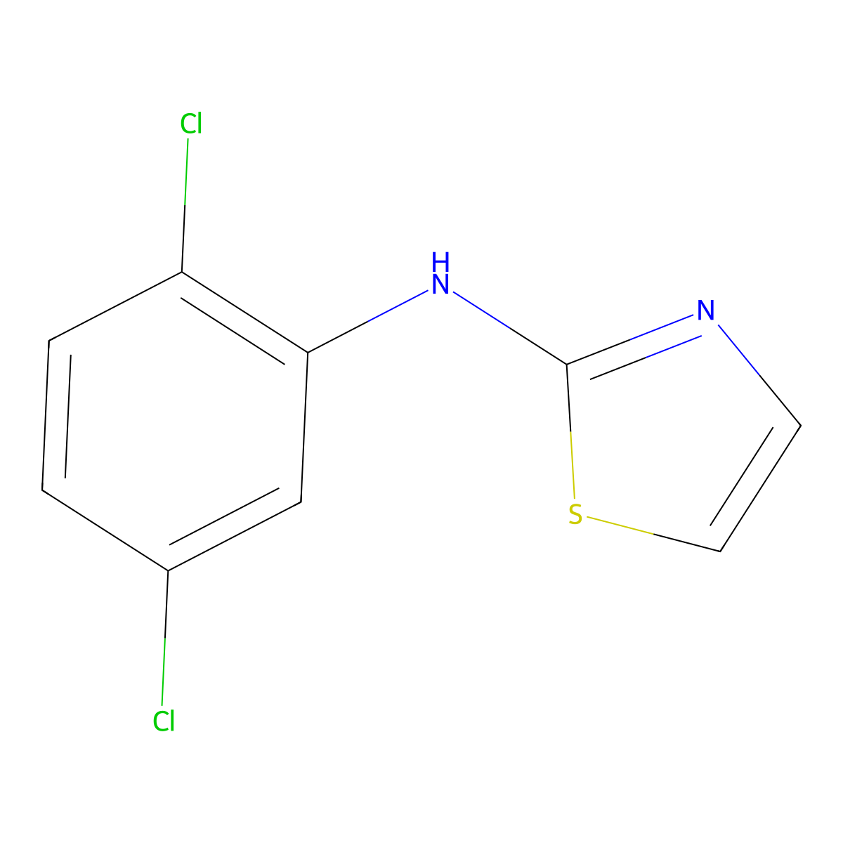 N-(2,5-dichlorophenyl)-1,3-thiazol-2-amine molecular structure, CAS 859473-13-5