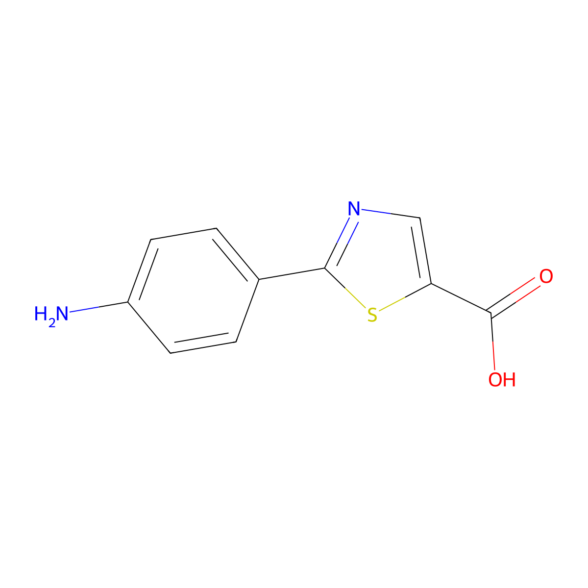 2-(4-Aminophenyl)-1,3-thiazole-5-carboxylic acid molecular structure, CAS 859481-65-5
