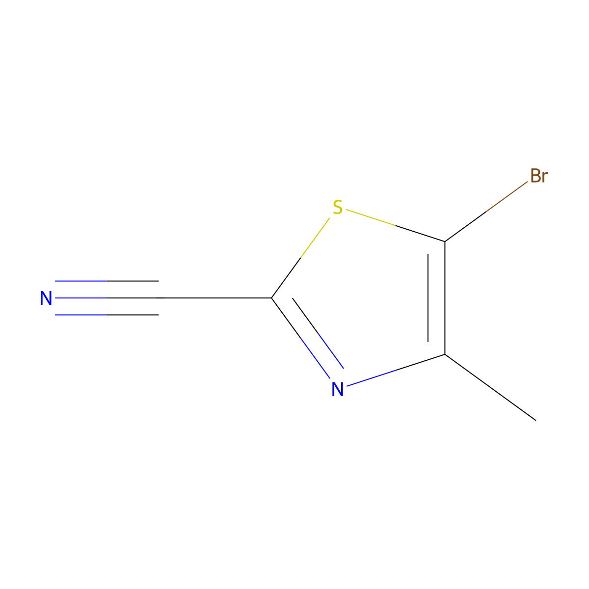 5-Bromo-4-methyl-1,3-thiazole-2-carbonitrile molecular structure, CAS 859481-85-9