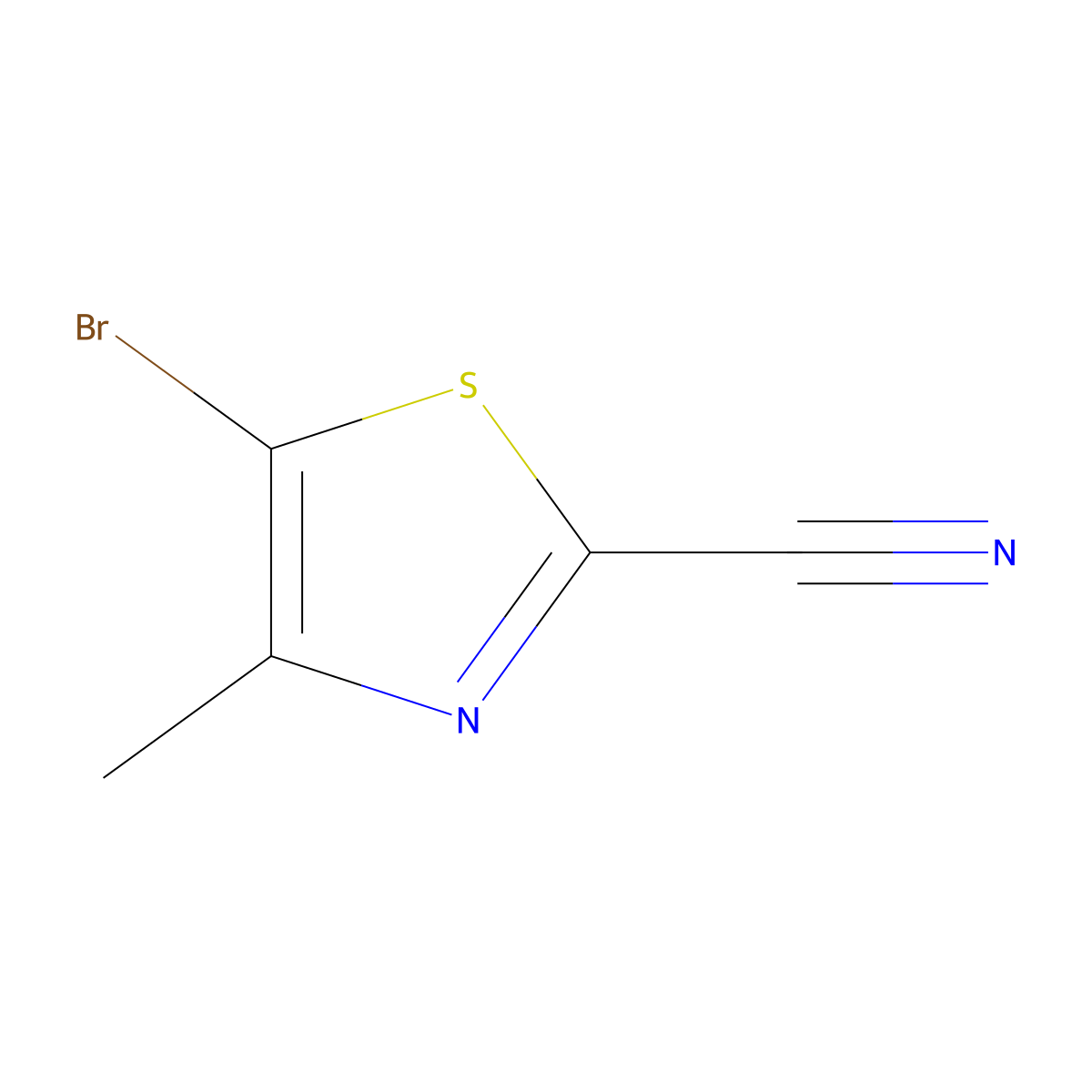 5-Bromo-4-methyl-1,3-thiazole-2-carbonitrile molecular structure, CAS 859481-85-9