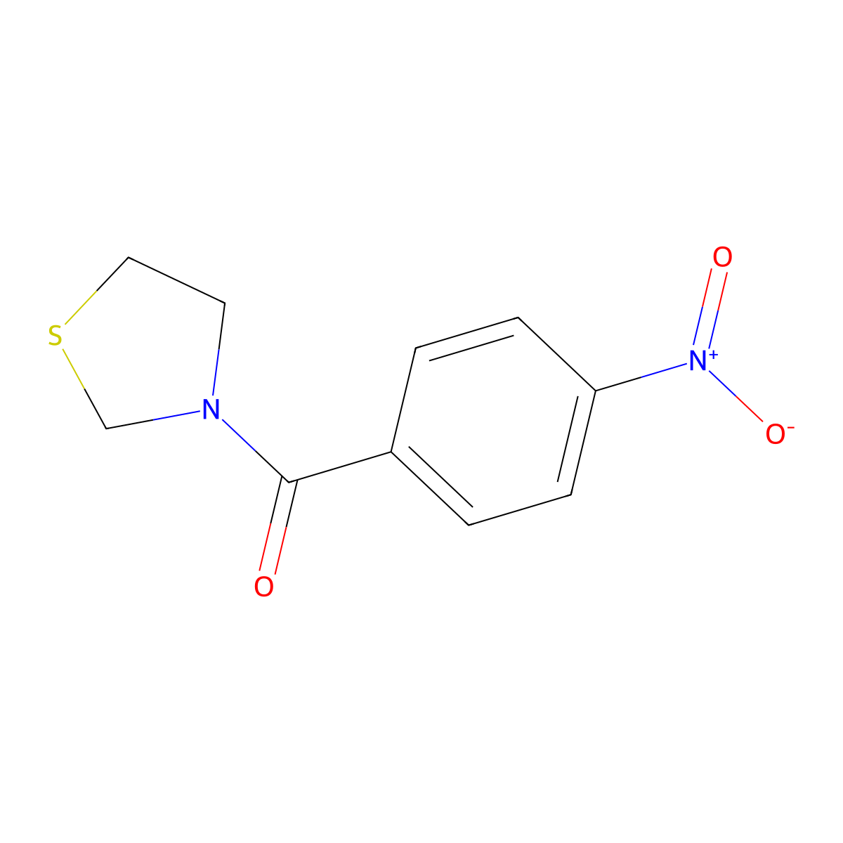 (4-Nitrophenyl)(thiazolidin-3-yl)methanone molecular structure, CAS 859482-40-9